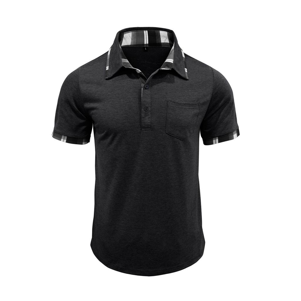 Men's Casual ,color Outdoor Sportswear, Men's Lapel Pocket Short,sleeved Top