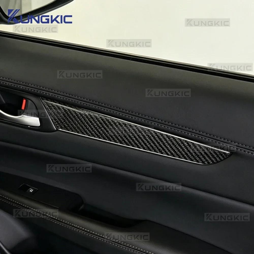 Real Soft Carbon Fiber Car Window Lift Button Panel Decor Sticker For Mazda CX-5 KF 2017 2018 2019 2020 2021 2022 2023 2024 2025