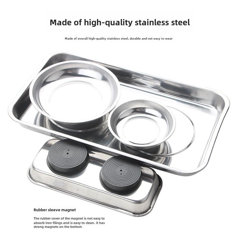 Stainless Steel Magnetic Tool Bowl - 3/4/6 Inch Parts Storage for Auto Repair