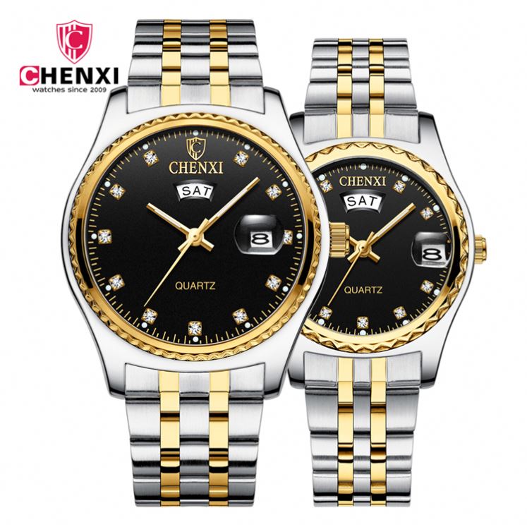 Chenxi 8204 New Style Fation Unisex Quartz Watch Best Power Steel Band Waterproof Date Display Simple Couple Reloj Watch
