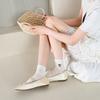 Ballet-style Bow Women's Socks, Summer Thin Mesh Breathable Mid-calf Socks, White Socks, Solid Color Boneless Socks