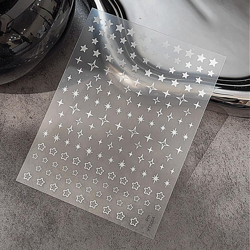 

1 Sheet Star Nail Art Sticker Hollow Pentagram Stars Nail Design Self-Adhesive For Women Girls Manicure Decoration Salon Diy C