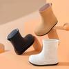 Children Cute Cartoon Rain Boots Solid Minimalist Non Slip Waterproof Outdoor Shoes Soft Sole Rubber Footwear New Arrival