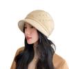 Elegant Winter Knitted Bucket Hat for Middle-aged Women Thickened Warm Beanie Mother's Gift Basin Cap