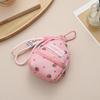 Strawberry Printed Backpack Coin Bag Cute Sweet Money Change Purse With Keychain Portable Earphone Storage Bag Wallet