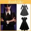 Addams Family Wednesday Cosplay Costume-luxe Black Dress For Halloween Xmas Party