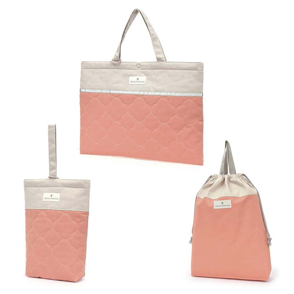 

COLORFUL CANDY STYLE Bag and Drawstring Pouch Shoe Large Drawstring Lesson Gymnastics Perfect for Preschool and Kindergarten Cute for NK605500 3-Piece абрикосовый