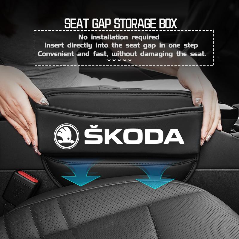 ZIR5 Car Seat Gap Slot Crevice Storage Box Auto Accessories For Skoda VRS Octavia 1 2 3 A7 A5 Fabia Rapid Superb Yeti