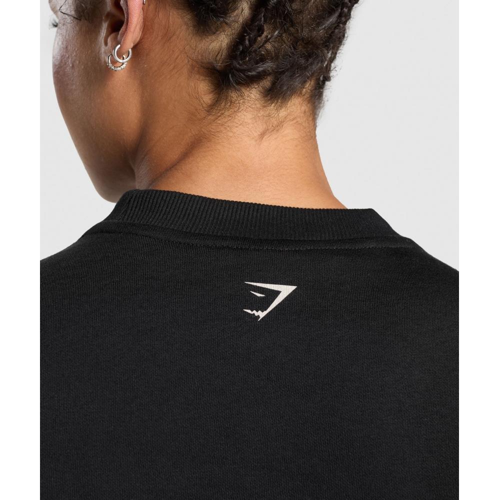 Gymshark Mikina Lifting Essentials Graphic Brushed Oversized Black B3c1i Bb2j