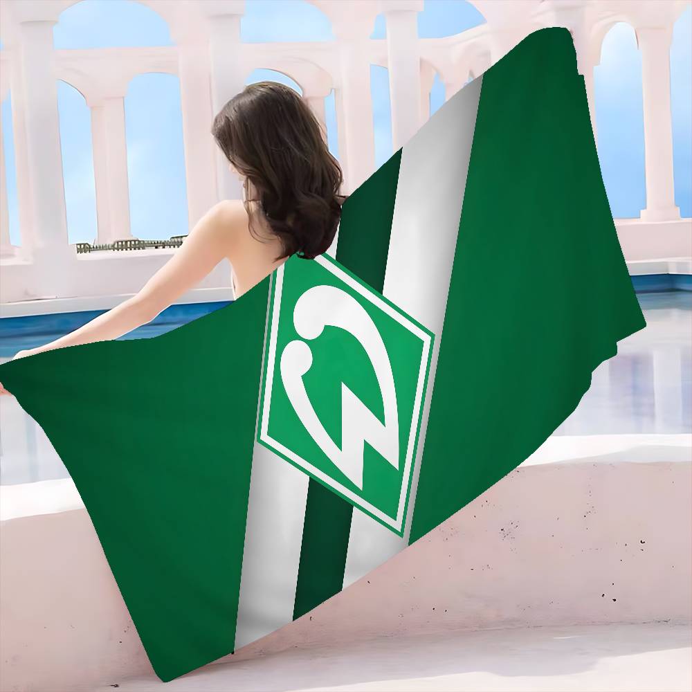 W-Werder B-Bremen Logo Microvezel Strandlaken Absorberend Sneldrogend Zacht Yoga Zwemmen Resort Bergbeklimmen Handdoek Polyester 80x160cm
