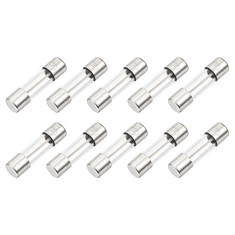MECCANIXITY 10 Pcs Fast Blow Glass Fuse 5A 125V 5x20mm Glass Tube Fuses Fast-Acting Fuses for PCB Board Electronic Devices Home Appliances Light