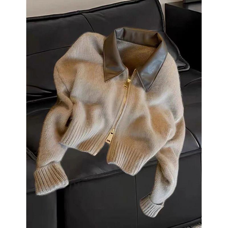 

Women s Soft Raccoon Wool Knit Cardigan with Double-Headed Zipper - Sensitive Skin-Friendly, Autumn & Winter XL (110-120 lbs)