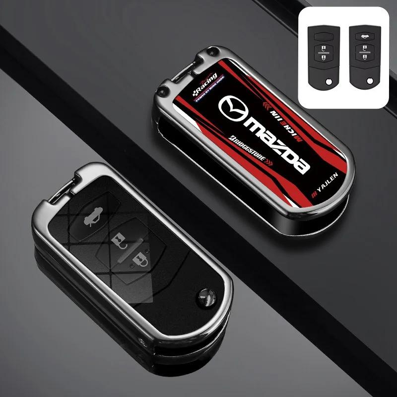 2025 Gorący Pokrowiec na Kluczyk Samochodowy ze Stopu Cynku Osłona do MAZDA 3 5 6 CX-5 CX-7 CX-9 Miata MX-5 MPS SP23 3 Przyciski Składany Ochronny