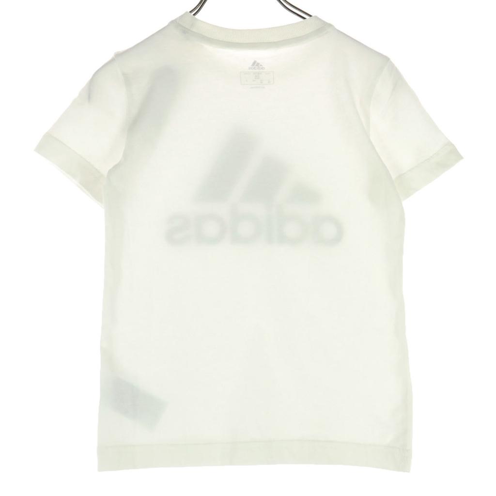 Unused Adidas Short Sleeve Round Neck T-shirt 130 White Kid's Used