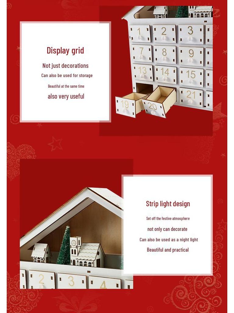 24-Day Christmas Advent Countdown Calendar Ornament Set for Home Decorations