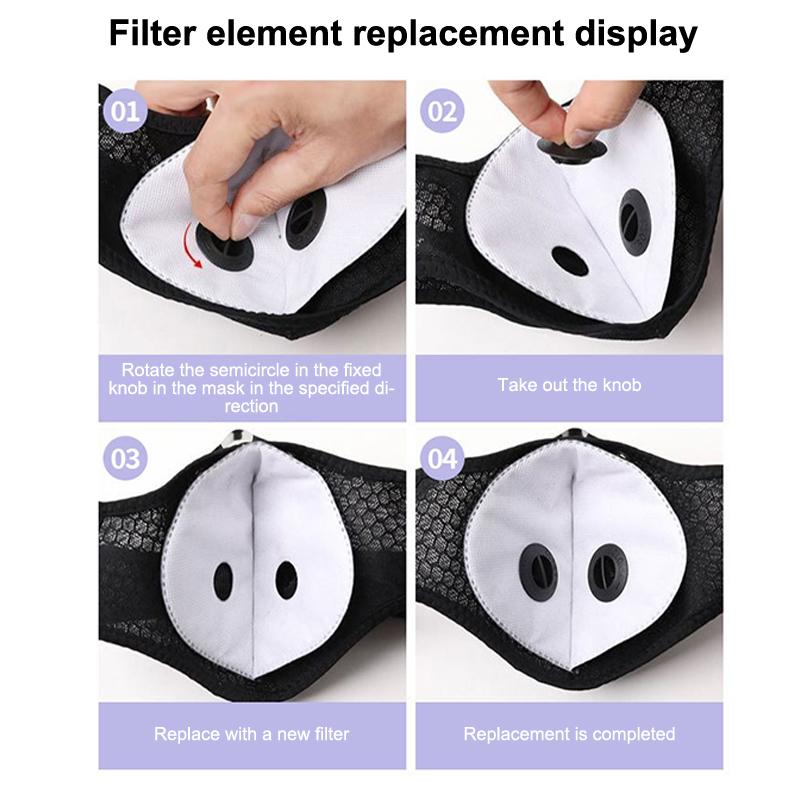 Fahrrad Gesichtsmaske mit Filter Brille Staubmaske Sport Waschbar Wiederverwendbar Gesichtsmaske für Männer Bandana Aktivkohlefilter