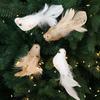 2 Pcs Artificial Simulation Birds Ornament Glitter Feathered Bird Christmas Tree Ornaments Clip Foam Fake Birds for Wreath Garland Crafts Tree Decor