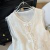 6606 luxury high-end embroidered lace vest women's summer thin temperament sleeveless mesh top