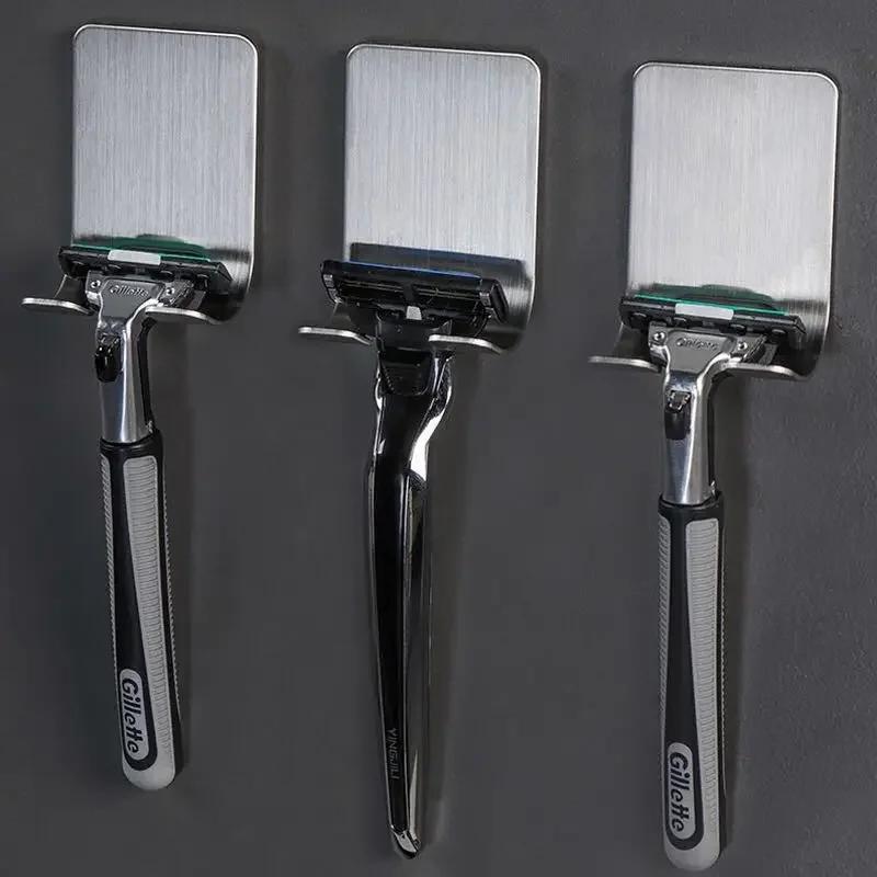 Razor Stand Wall Razor Holder Shower Bathroom Razor Blade Holder Man Shaver Holder for Bathroom Hook Hanger Shaving Shelf