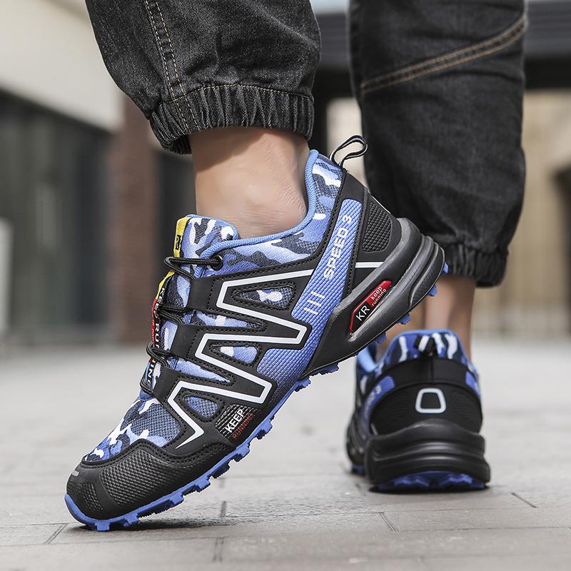 Men Hiking Shoes Outdoor Trail Running Shoes Mesh Breathable Hiking Training Shoes Large Size 40-47 Casual Sports Jogging Shoes