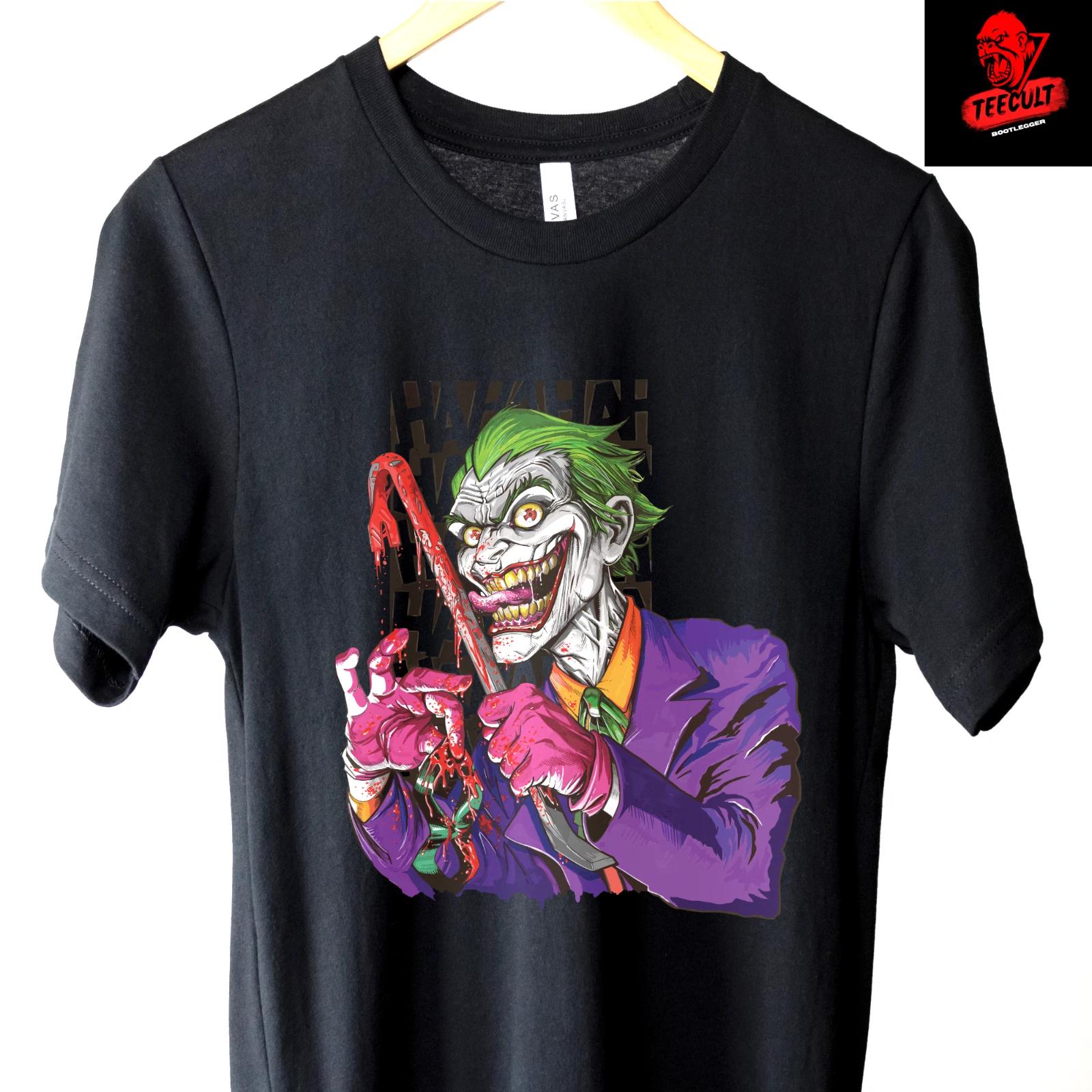 Men s and Women s T-shirts Joker Villain Horror Movie Character Halloween Tee Unisex S
