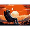 Mid-Century Retro Space S Pool Scene Astronauts Relaxing On Mars Poster Canvas Painting Wall Art Pictures Home Room Decor
