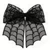Punk Style Halloween Bat Mesh Bow Mysterious Black Heavy Duty Hair Clip Niche Design High-End Back Of The Head Hair Clip