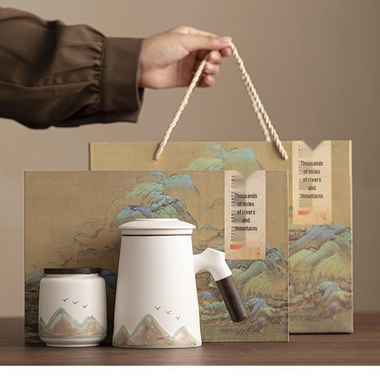National Tide Creative Tea Set: Separable Office Mug and Kung Fu Set, Logo Customizable