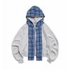 Y2K Plaid Hoodie Zip Up Long Sleeve Loose Gothic Streetwear Women 2025 Winter