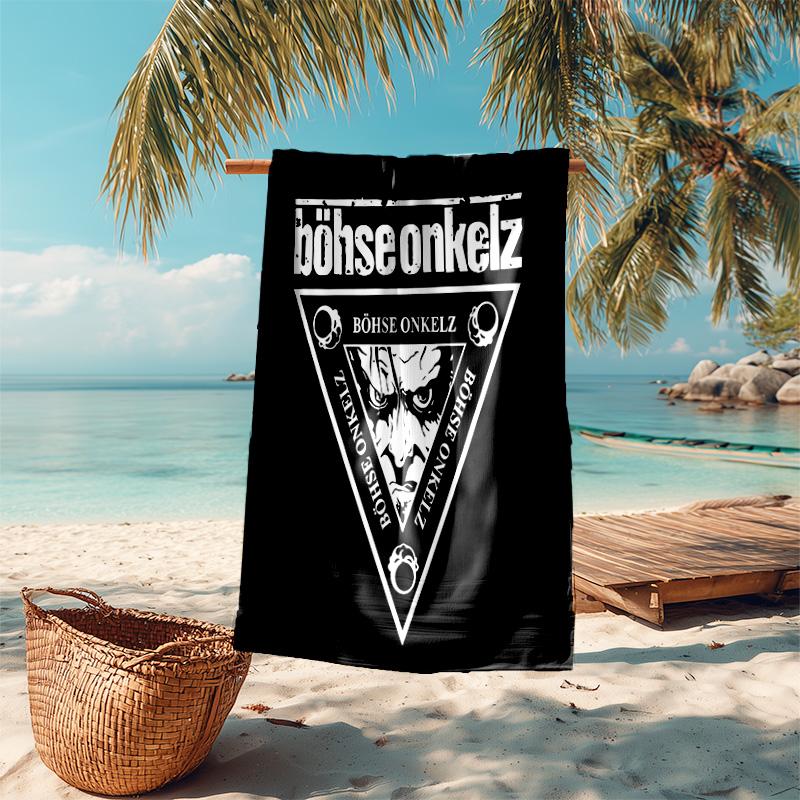 Beweis Strandtuch mit Böhse Onkelz Bandmuster - weich, saugfähig, schnelltrocknend, maschinenwaschbar - perfekt zum Schwimmen, Camping, Baden