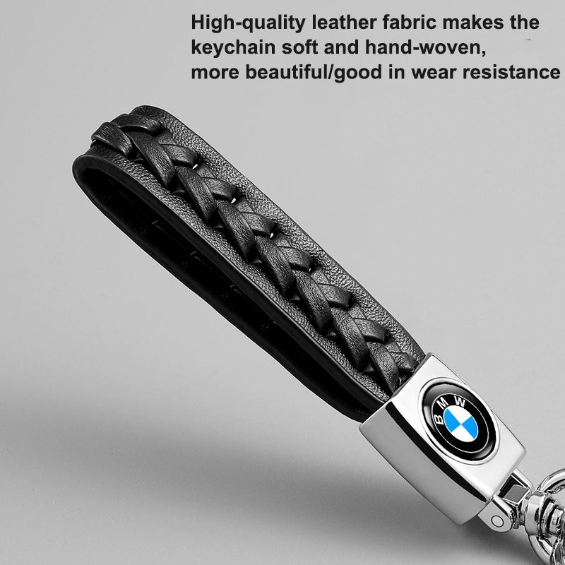 For BMW 1 2 3 4 5 6 7 Series X1 X3 X4 X5 X6 X7 87 F20 E36 E46 E90 E39 F10 F16 Car Leather Braid Keychain Decoration Accessories