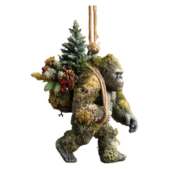 Sasquatch Christmas Ornament 2D Flat Acrylic Hanging Charm Xmas Tree Decoration Festive Gift for Surf Lovers