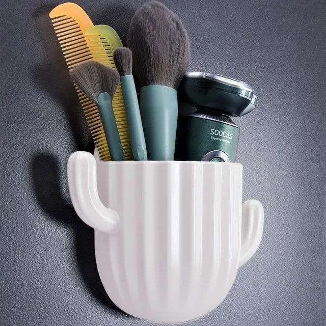 

1 шт. Держатель для зубной щетки Легко установить Кактус Настенное хранение Модная ванная комната Украшение Коробка для хранения без пробивания Самоклеящийся 1PCS белый