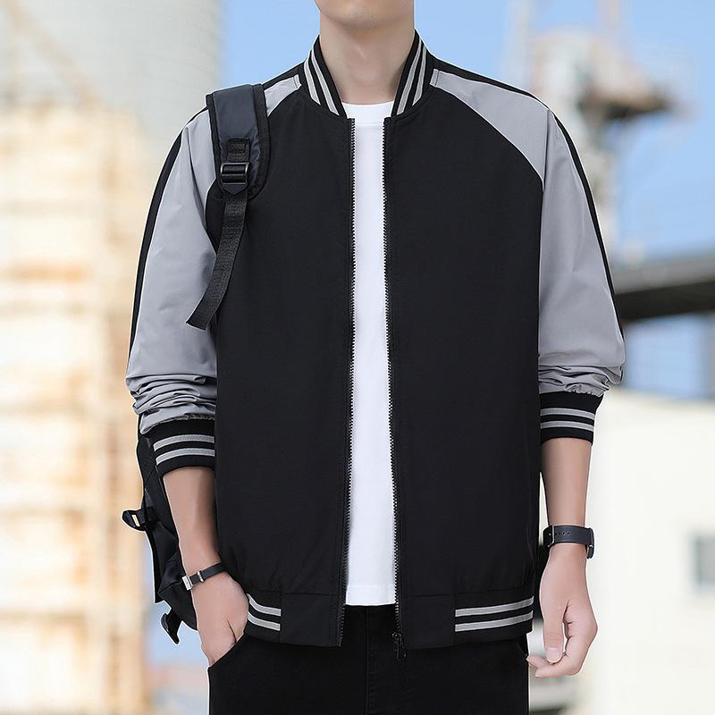 Осень и зима Новая простая однотонная бейсбольная майка мужская модная брендовая свободная повседневная куртка мужская куртка M