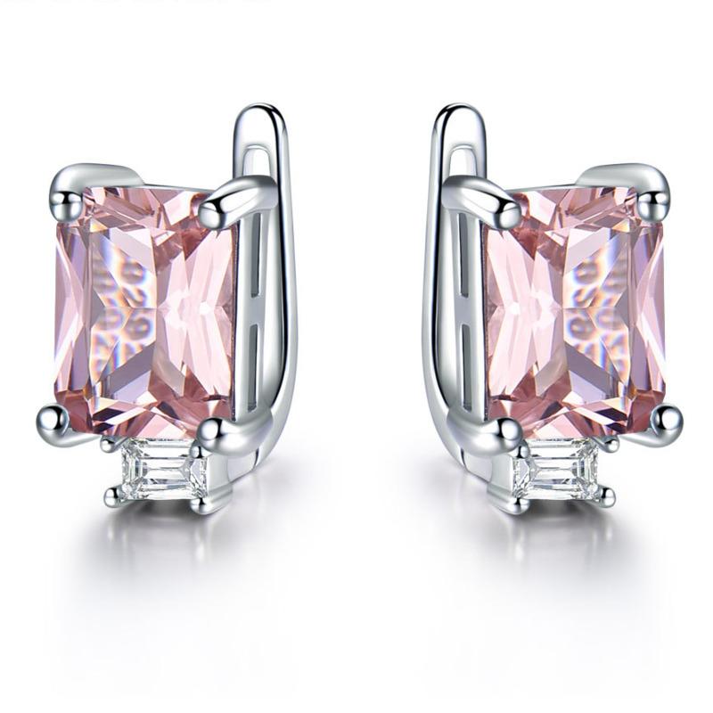 Gica Gema Jewelry S925 Sterling Silver Square Geometry STemperament Stud Earrings For Women Fine High Grade Jewelry Gift To Valentine's