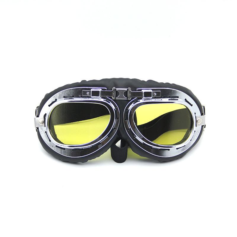 

Harley ретро лобовое стекло внедорожное оборудование для езды на мотоцикле спортивные очки на открытом воздухе ветрозащитный и ударопрочный шлем очки 19X8.2CM жёлтый