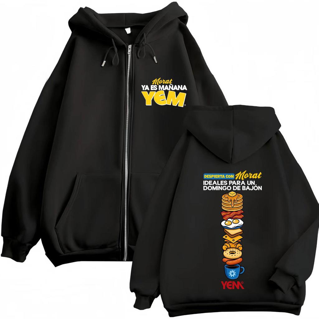 Morat Yem Ya Es Manana Tour Print Zipper Hoodies Men Women Casual Loose Sweatshirt Long Sleeves Vintage Fashion Zip Up Jacket