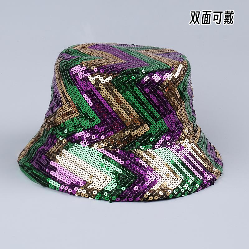 New Arrival! Shiny 7-Color Sequin Fisherman Hat | Double-Sided Wearable | Disco Party Cowboy Beret | Fashionable and Versatile