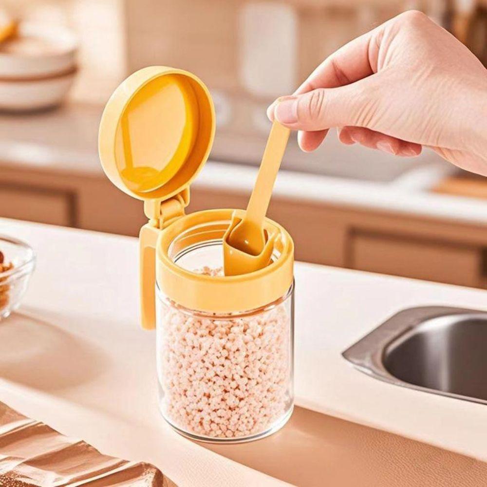 Self Sealing Lid Spice Storage Container Kitchen Seasoning Jar Cooking Flavor Storage