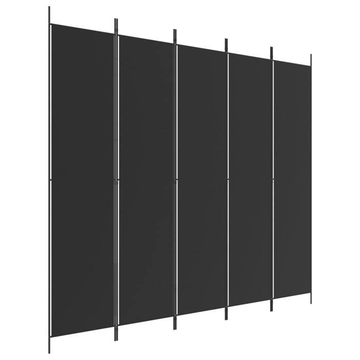 VidaXL Cloison de Séparation 5 Panneaux Séparateur de Pièce Pliable Diviseur Écran d'Intimité Paravent Décoration Salon Noir 350205