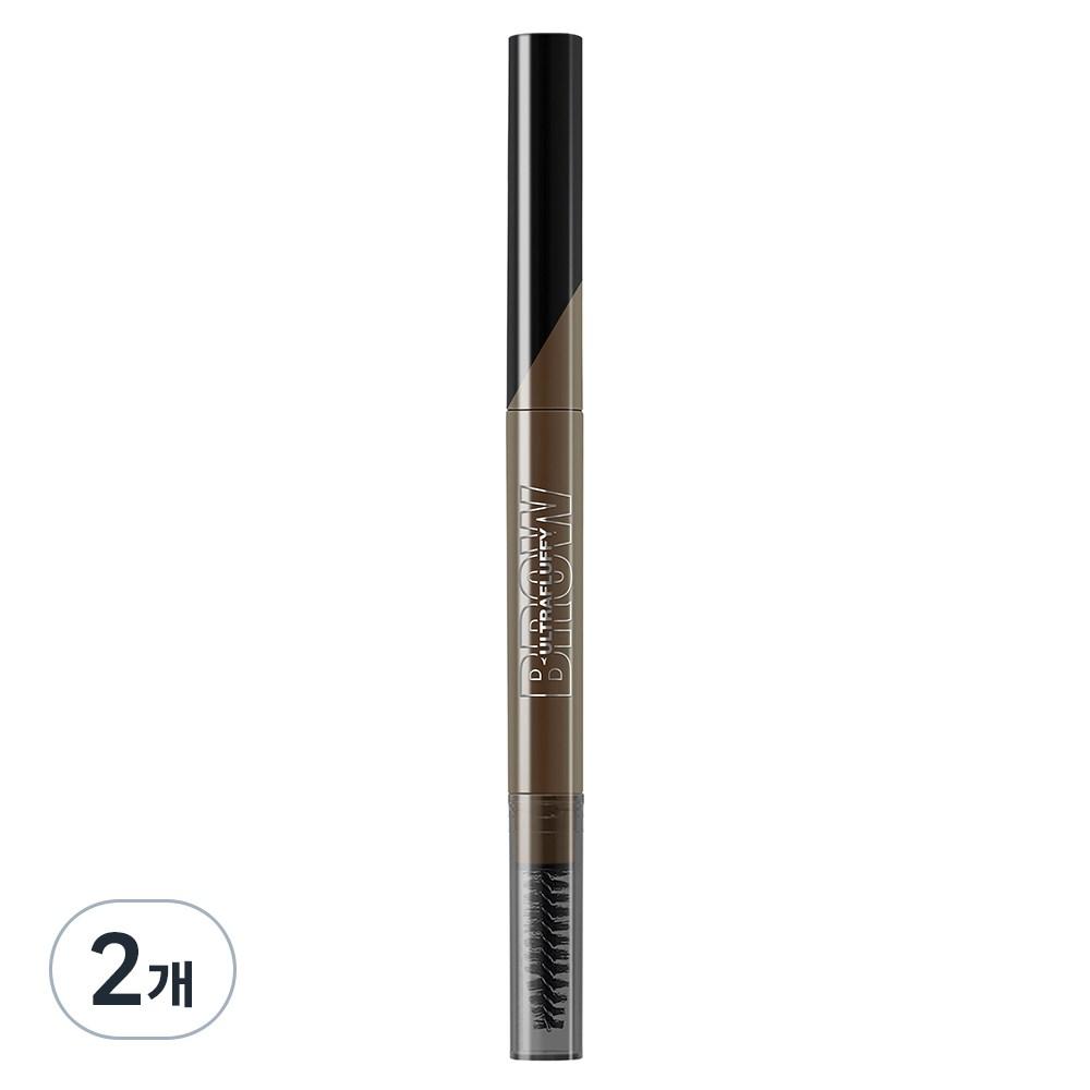 Maybelline Fashion Brow Ultra Fluffy Brow Pencil 0.2g, 2 pcs, dark brown