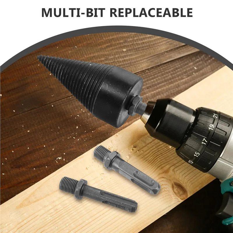 A74E-Split Drilling Tool Driver Square/Round/Hex Shank Drill Bit Wood Splitter Drill Bit