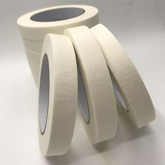 BRANSHERY Masking Tape Permacel Tape, 2-Piece Set, White, Width 25mm x 27.4m
