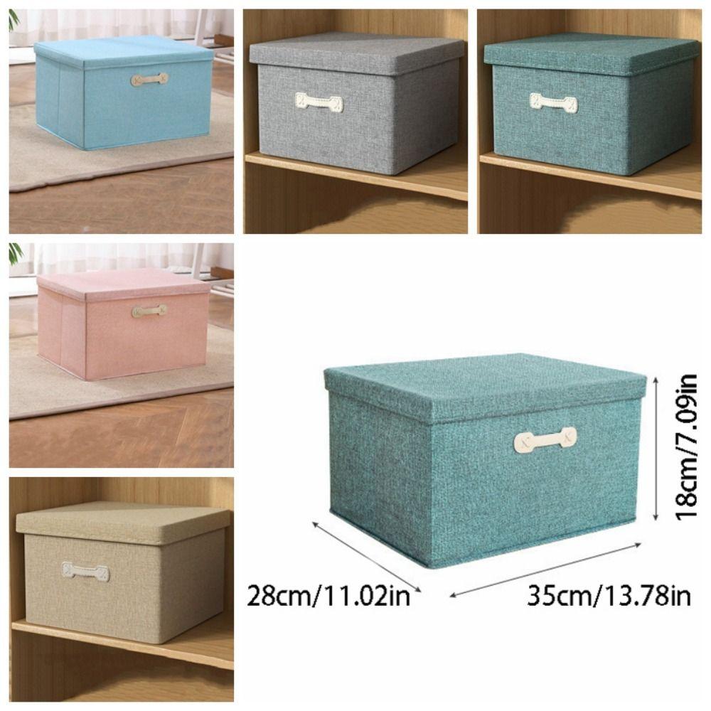 Cotton Linen Fabric Storage Box Drawer-type Covered Organization Box  Sundries Storage