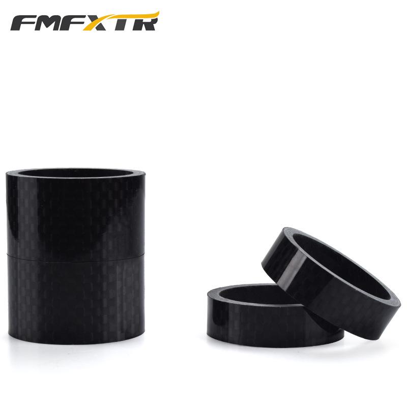 Mountain Bike Carbon Fiber Fork and Headset Spacers Set (28.6mm, 3K Finish)