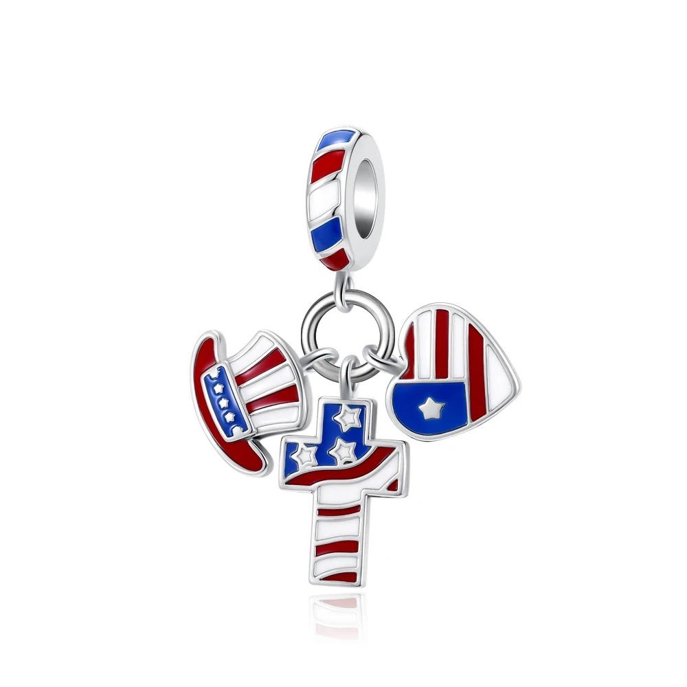 New S925 Silver Flag Balance Tower Charm Pendant for Bracelets Necklaces DIY Women Fine Jewelry Accessories