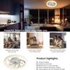IRALAN Smart Ceiling Fans With Lights Remote Control Living Room Lights Bedroom Decor Ventilator Lamp 48cm Silent Chandelier Fan