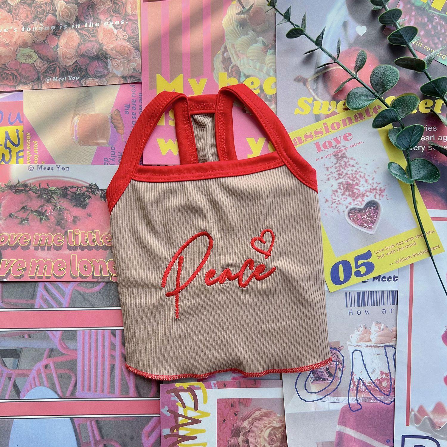 

Американский ретро ледяной шелк контрастного цвета с краем в виде листа лотоса весенне-летний жилет-слинг для домашних животных собак кошек товары для маленьких собак дышащий XS