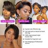 100% Human Hair 13X1 Short Pixie Cut Wigs Straight Bob HD Transparent Lace Frontal Wigs For Black Women 250Density Perruque