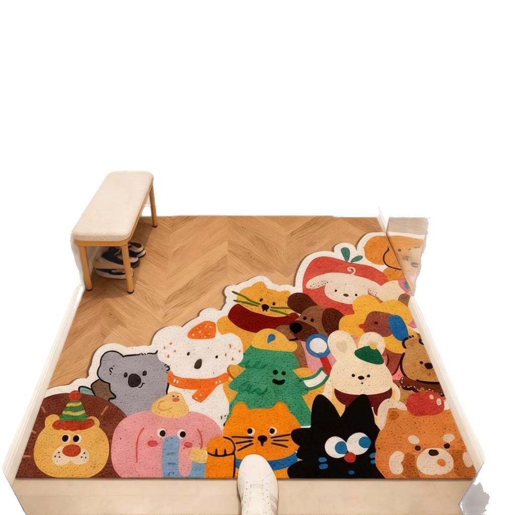 Cartoon Entry Door Floor Mat, Wear-Resistant Silk Ring Foot Pad, Easy To Take Care Of, Anti-Skid Pad At The Entrance